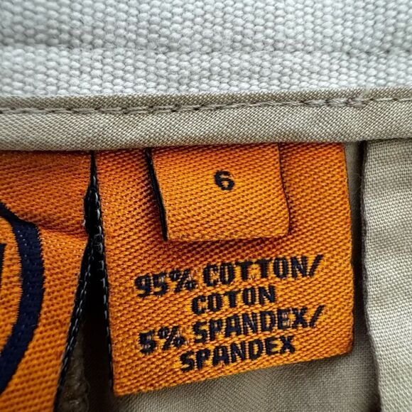 Tory Burch khaki beige pants straight leg mid rise casual work SZ 6 #2419 - Picture 9 of 14